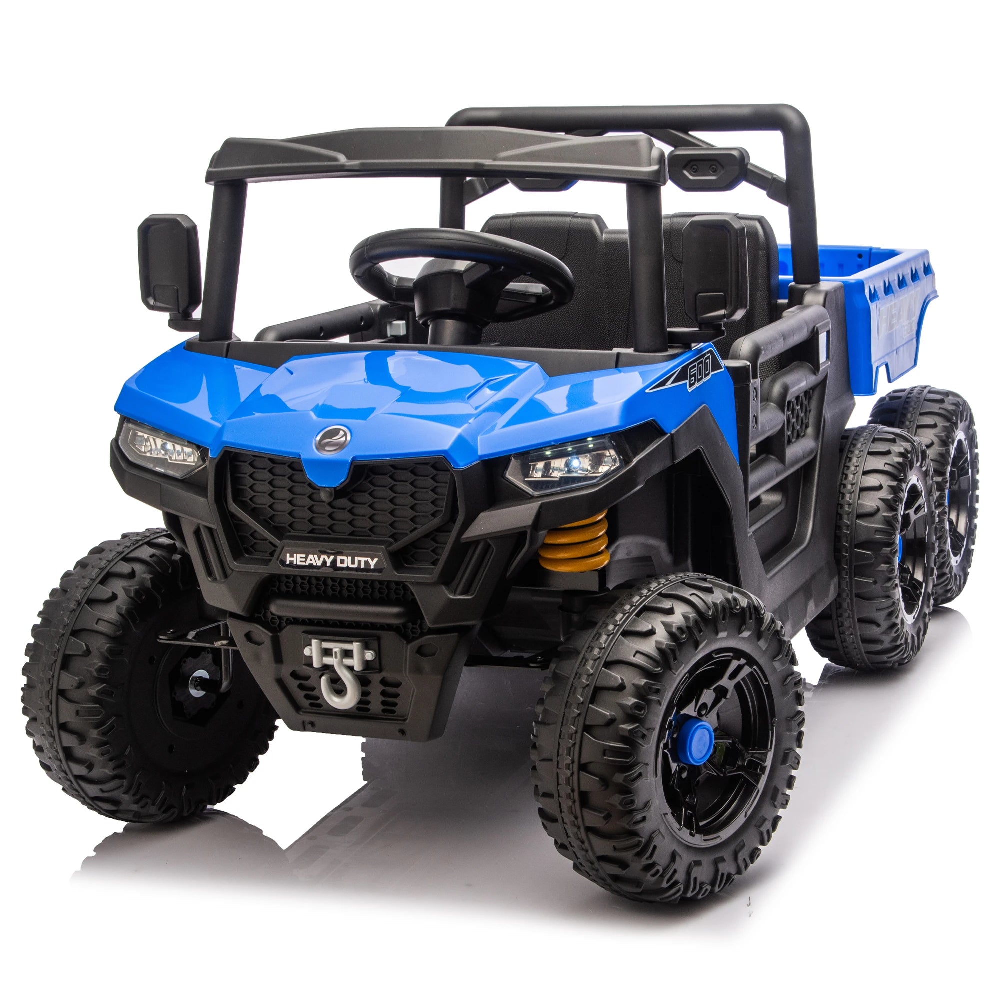 24V 400W Kids Ride on Electric Tractor with Parent Remote Control Suspension Bluetooth Music 1.86-3.11MPH for Kids Blue