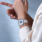 TSAR BOMBA Women’s Quartz Watch, Swiss Movement, Transparent Case, Zircon Dial, Comfortable Strap, Elegant Fashion Wristwatch