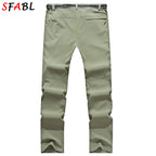 SFABL 5XL Summer Quick Dry Hiking Pants Men Stretch Waterproof Tactical Pants Zipper Pockets Trousers Lightweight Fishing Pants