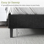 Twin Bed Frame with Adjustable Upholstered Headboard, Linen Fabric Platform Bed with Heavy Duty Wood Slats, Noise-Free,, Custom