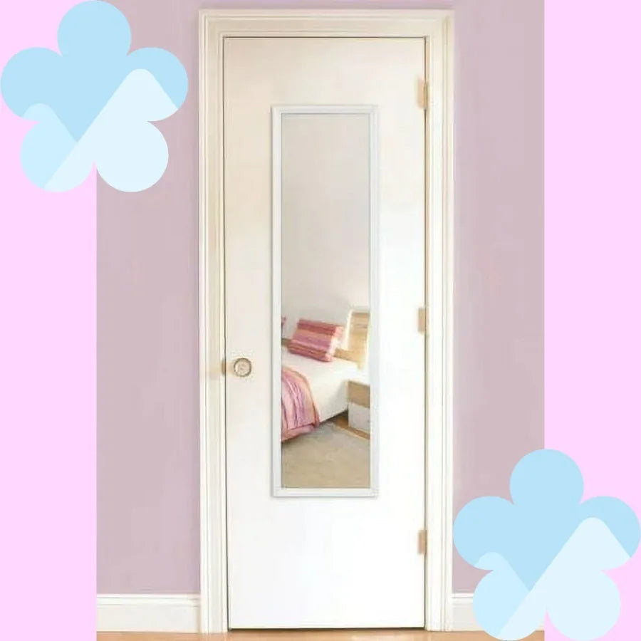 ICUTE-Mainstays 13x49 White Rectangle Large Wall Mirror for Bathroom or Living Room