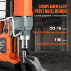 SucceBuy 11PCs Magnetic Drill Motor 1.6 in 1450W Boring Diameter 850RPM Speed 2810 lbf Portable Electric Mag Drill Press