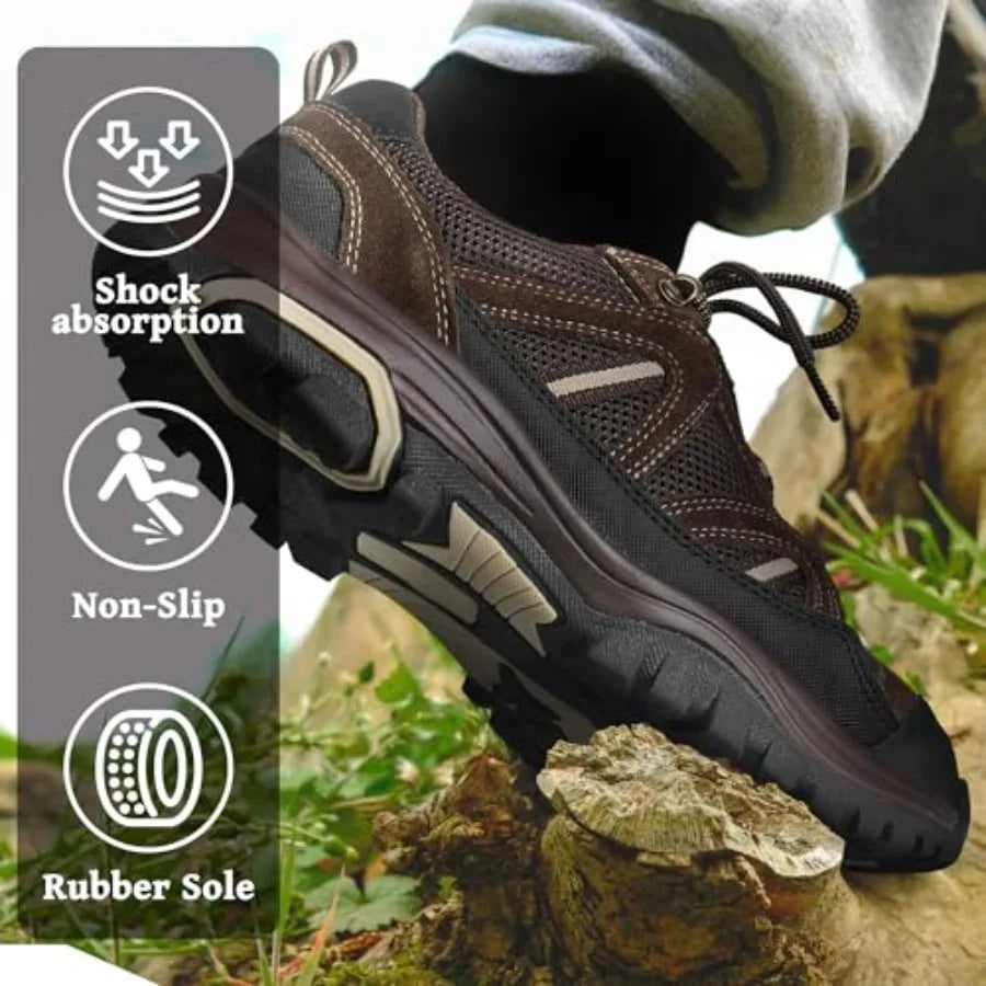 MIXIN Mens Hiking Shoes Lightweight Breathable Anti-Slip Low Top Sneakers for Walking Trekking Outdoor Shoes