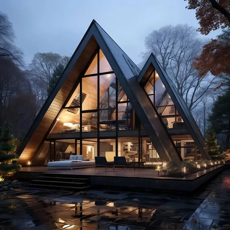 Triangle Shape Structure Small Cabin Tiny House Luxury Triangle House Prefab Modular a Frame House for Living
