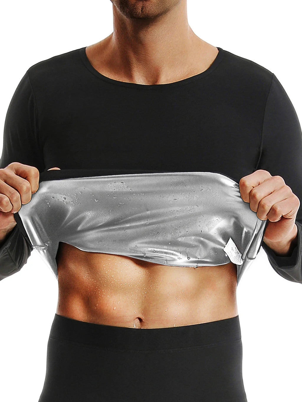 1pc Sauna Shirt For Men Long Sleeve Sweat Body Shaper Top T-Shirt Body Shaper Shirts For Workout Sports Exercise