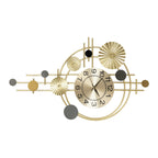 Metal Wall Clock, Luxury Decorative Art Clock, Battery Powered Round Wall Decor Silent Clocks 17.72*30.71in for Home Living Room Bedroom Kitchen Office Decor