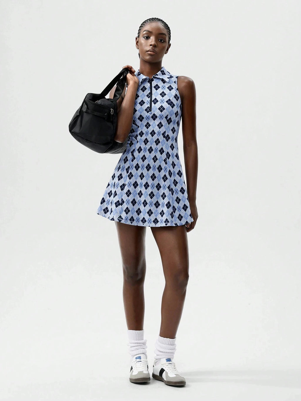 Tennis Dress Vintage Collegiate Style Mesh Dress - Elegant Sleeveless V-Neck A-Line Skater Dress, Breathable Stretchy Bodycon Tennis Dress for Women