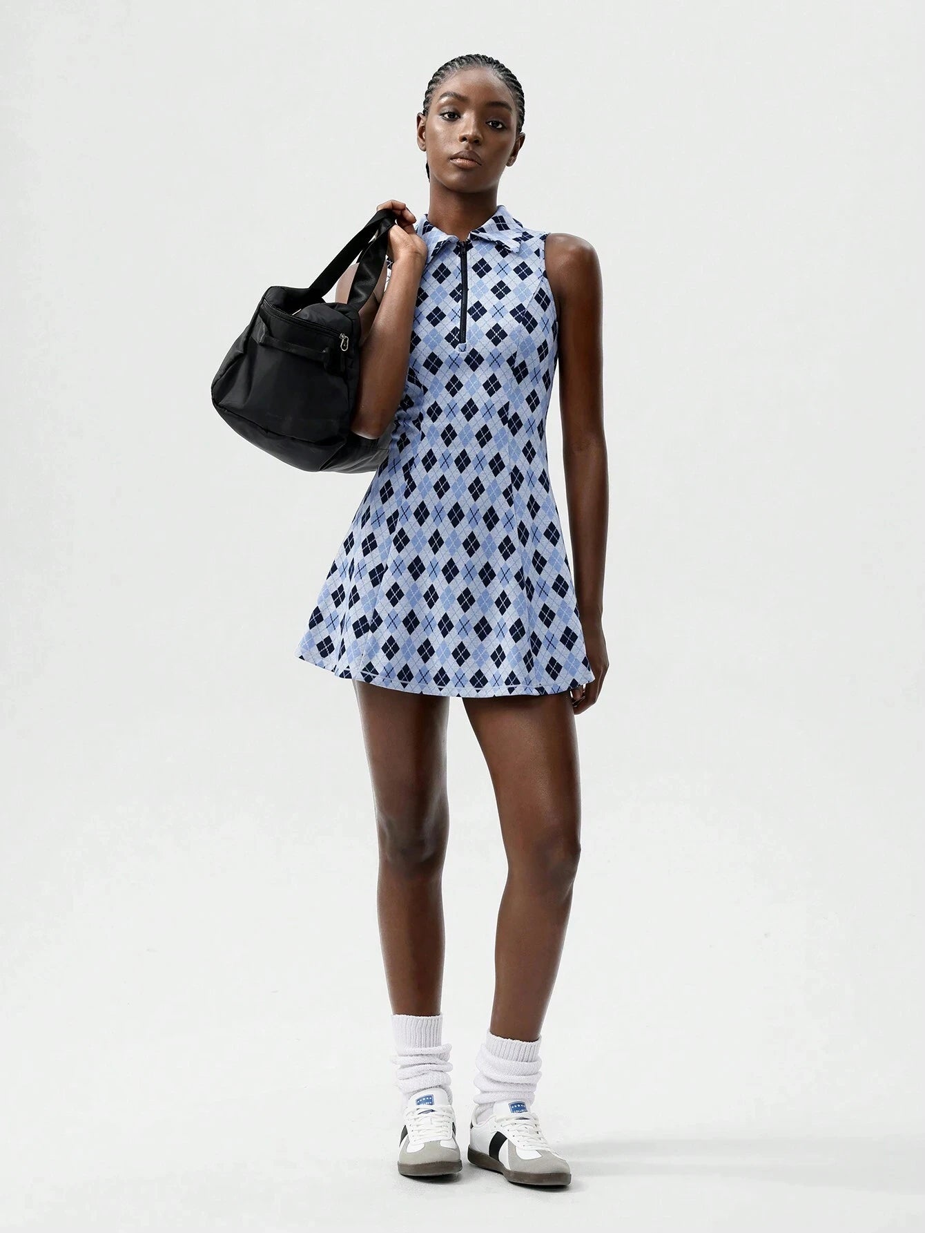 Tennis Dress Vintage Collegiate Style Mesh Dress - Elegant Sleeveless V-Neck A-Line Skater Dress, Breathable Stretchy Bodycon Tennis Dress for Women
