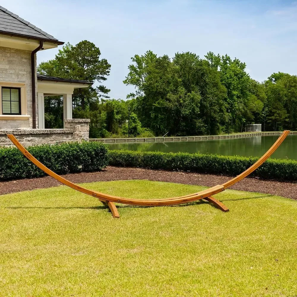 4-Ply Cypress Hammock with Stand, Southern Cypress Wood, Rust-Resistant Hardware, Handcrafted, 450 lbs Weight Capacity