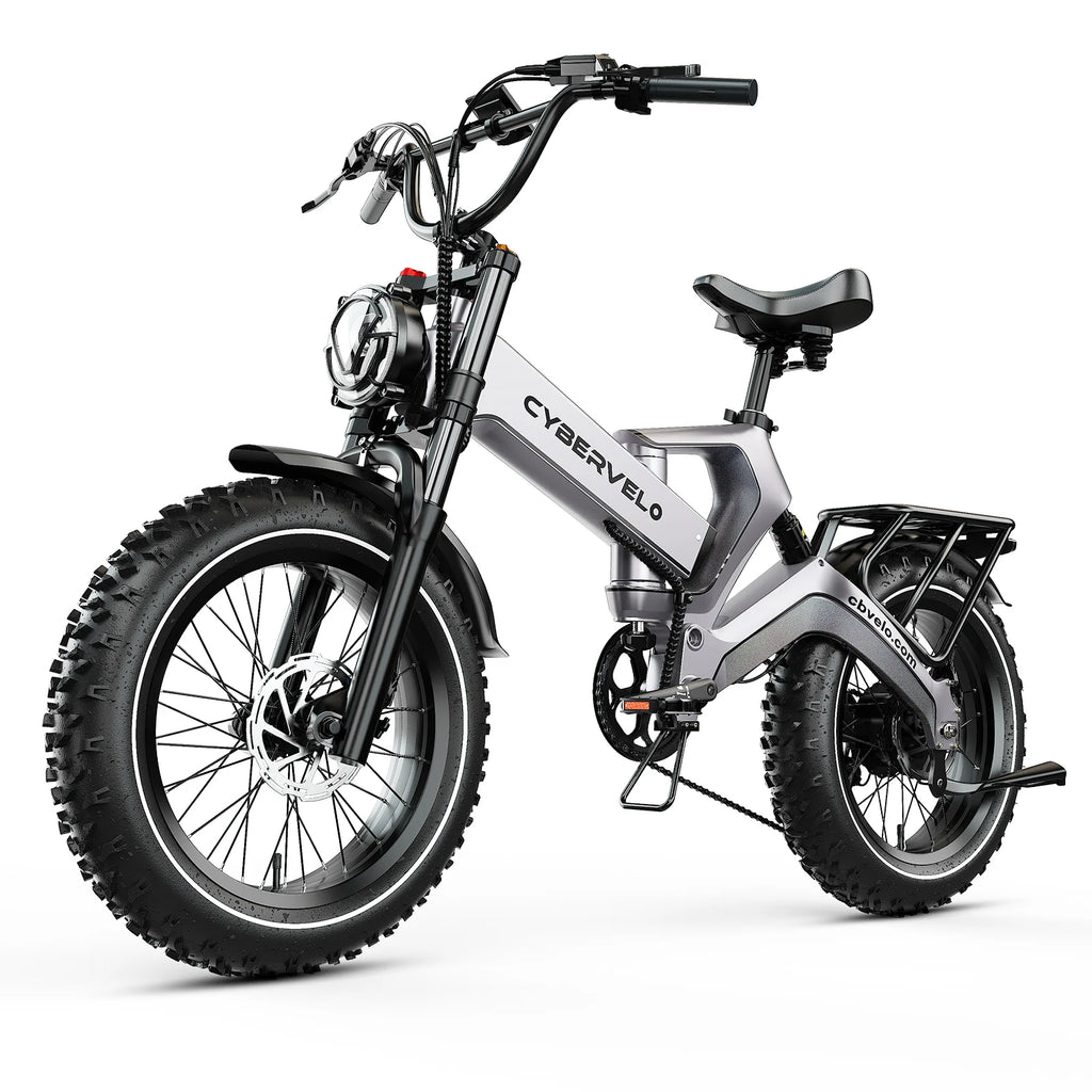 Cybervelo 20” Fat Tire 48V 40AH Waterproof Automotive Super Battery Max Speed 30+MPH Ultra Long Range 150 Miles Off Road Commuter High Speed Ebike EK6 Max