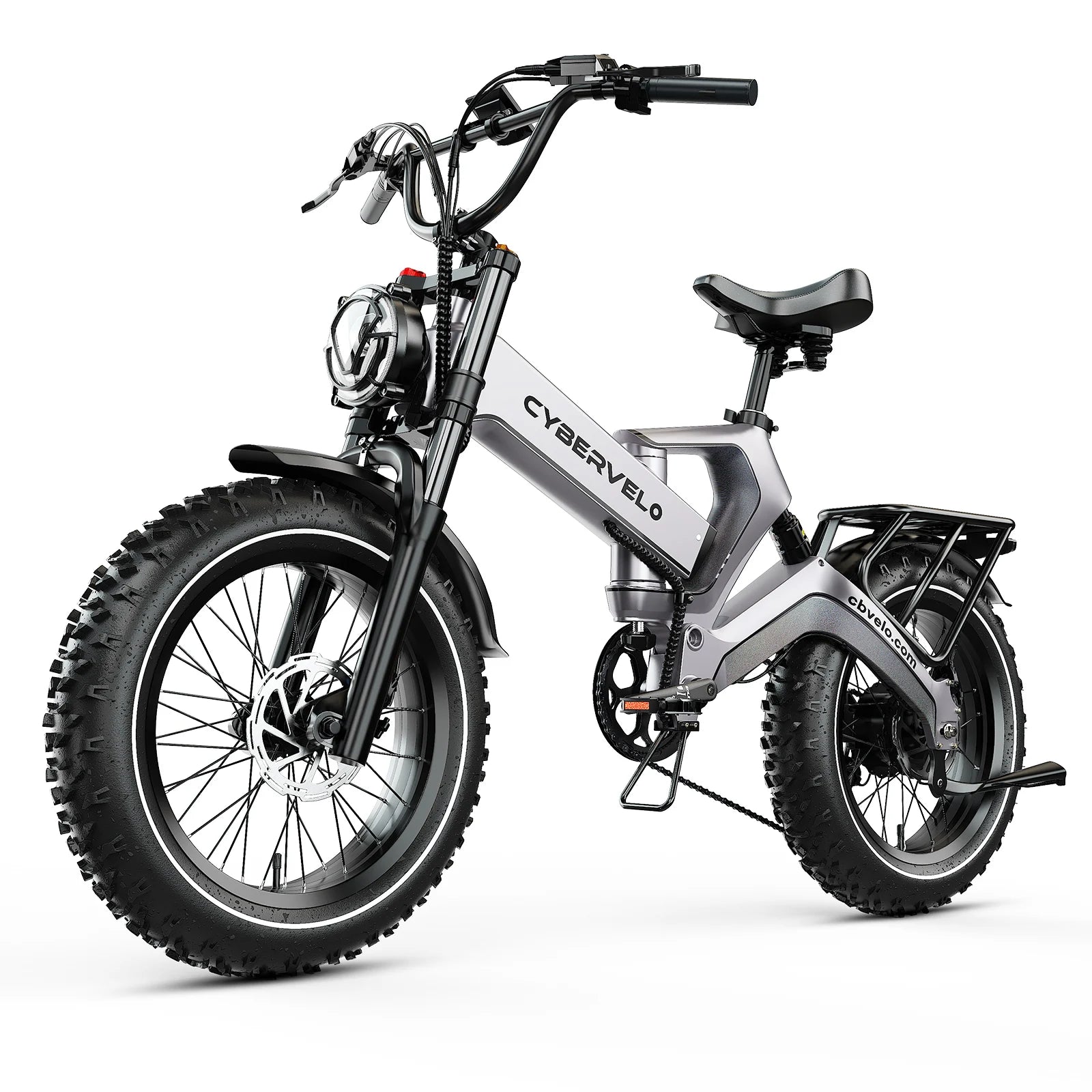 Cybervelo 20” Fat Tire 48V 40AH Waterproof Automotive Super Battery Max Speed 30+MPH Ultra Long Range 150 Miles Off Road Commuter High Speed Ebike EK6 Max
