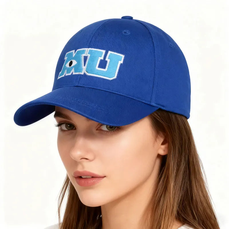 Monsters University Mike Wazowski MU Letter Embroidered Baseball Cap Fashionable Snapback Hat
