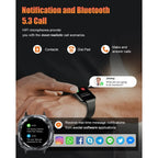 39mm HD Fitness Watch: Smartwatch for Men, Health Tracking, 114+ Sports Modes, Waterproof, 30-Day Battery, Black