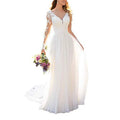 Findlovewedding Wedding Dresses for Bride with Lace Appliques Chiffon A Line Women Dress Long Sleeves Beach Bride Dress