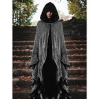 Halloween Grim Reaper Costume Medieval Renaissance Hooded Cloak Wizard Robe for Adult Halloween Cosplay