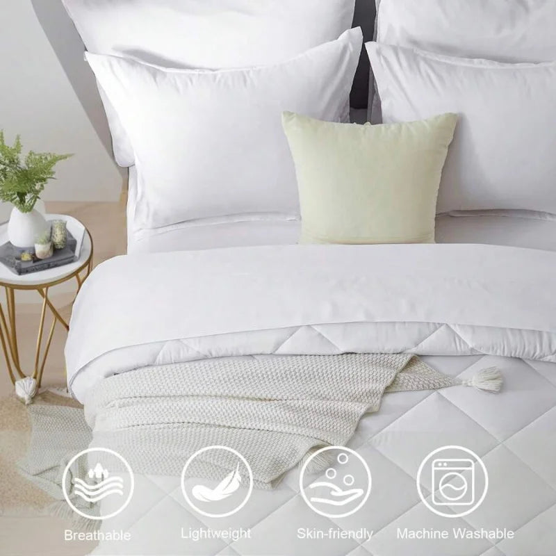 5/7 Piece Solid Color Bed Comforter Set Queen, Creative Geometric Pattern Design, Soft And Comfortable Summer Bedding Set
