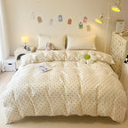 3pcs Satin Duvet cover set (1*Duvet Cover + 2*Pillowcase, Without Core), Black dot print Bedding Set, Soft Comfortable