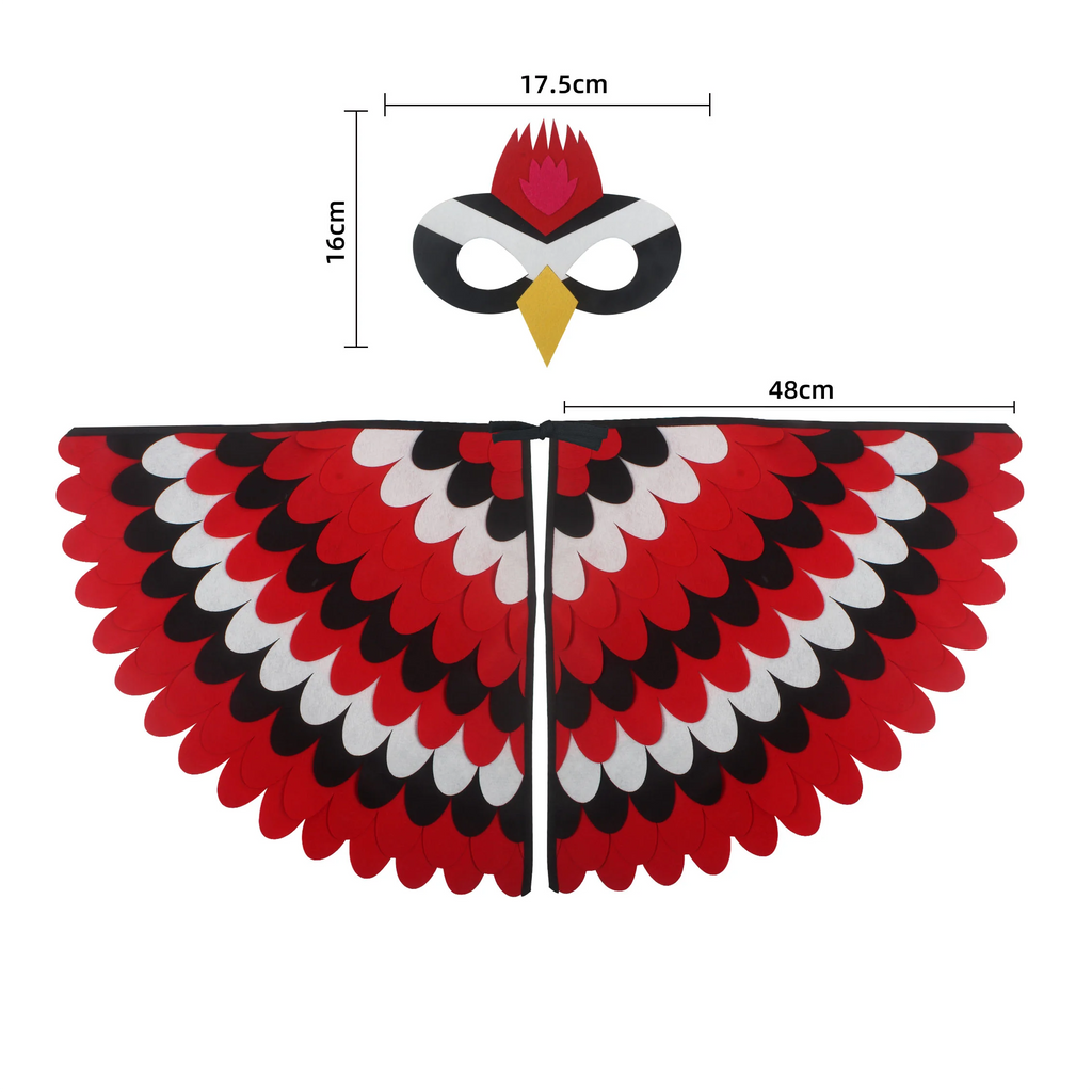 Cute Owl Wings Costume Animal Peacock Pattern Felt Cloak With Matching Mask Performance Props Halloween Carnival Cosplay Cape halloween costumes for women my hero academia superman costume adults haikyuu cosplay