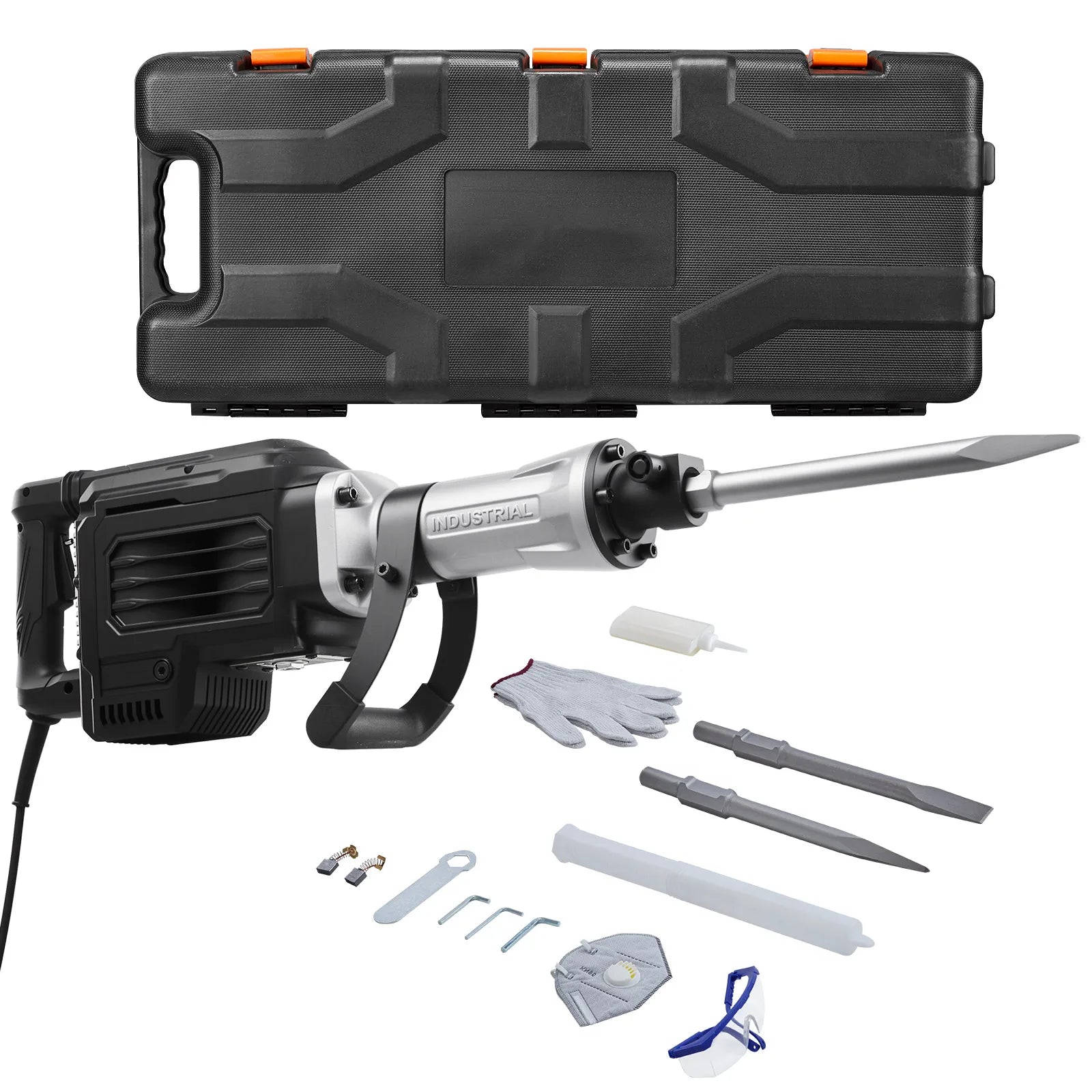 SucceBuy Demolition Jack Hammer 2800 W Powerful Electric Jackhammer 1200 BPM Concrete Breaker with Carrying Case Gloves