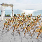 Bamboo Folding Chair, Foldable Dining Wood Chairs Comfortable Seat for Outdoor & Indoor, Patio, Porch, Wedding,, Customized