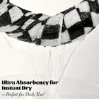 and White Towels Set of 8, Cute Checkered Towels for Bathroom Decor, 2 Bath, 2 Hand, 4 Washcloths, Cotton
