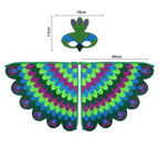 Cute Owl Wings Costume Animal Peacock Pattern Felt Cloak With Matching Mask Performance Props Halloween Carnival Cosplay Cape halloween costumes for women my hero academia superman costume adults haikyuu cosplay