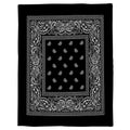 Black Bandana Paisley Art Blanket Soft and Warm Throw Digitally Printed Super Soft Micro Plush Blanket for Sofa Bed Living Room