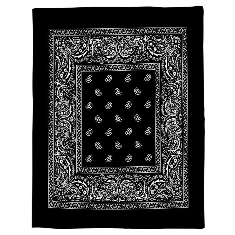 Black Bandana Paisley Art Blanket Soft and Warm Throw Digitally Printed Super Soft Micro Plush Blanket for Sofa Bed Living Room