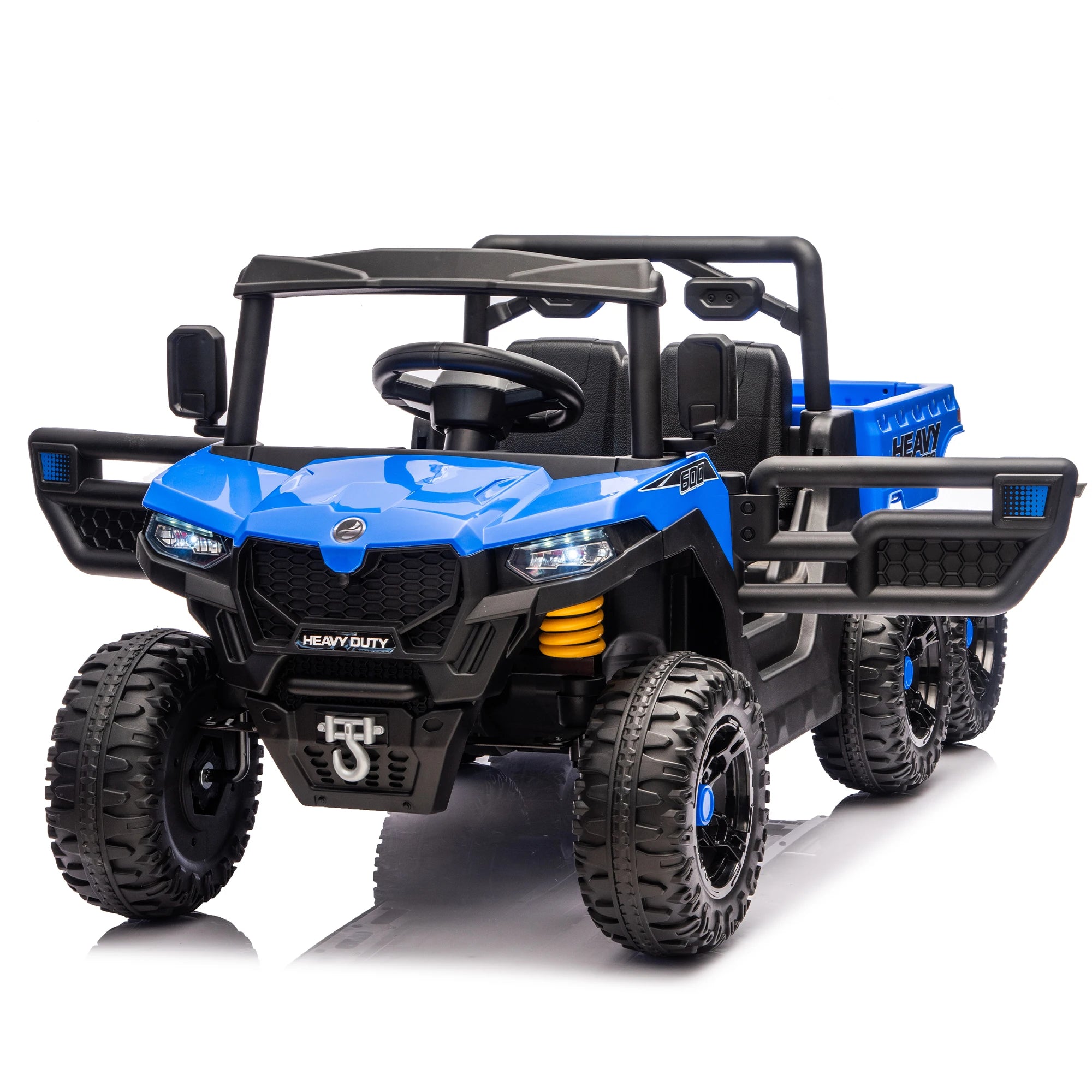 24V 400W Kids Ride on Electric Tractor with Parent Remote Control Suspension Bluetooth Music 1.86-3.11MPH for Kids Blue