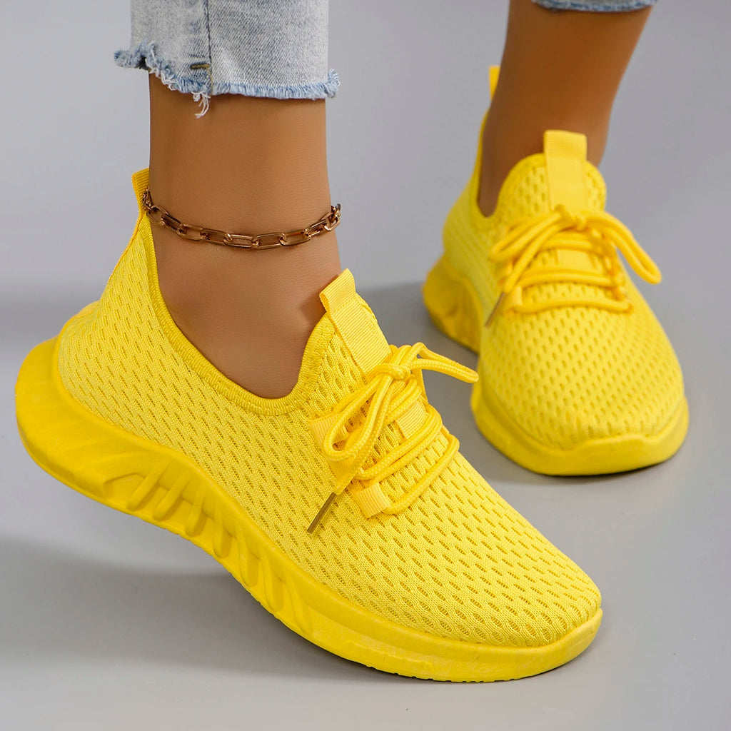 Women's Breathable Mesh Flat Shoes Casual Sports Sneakers Summer Walking Shoes Clearance Free Shipping