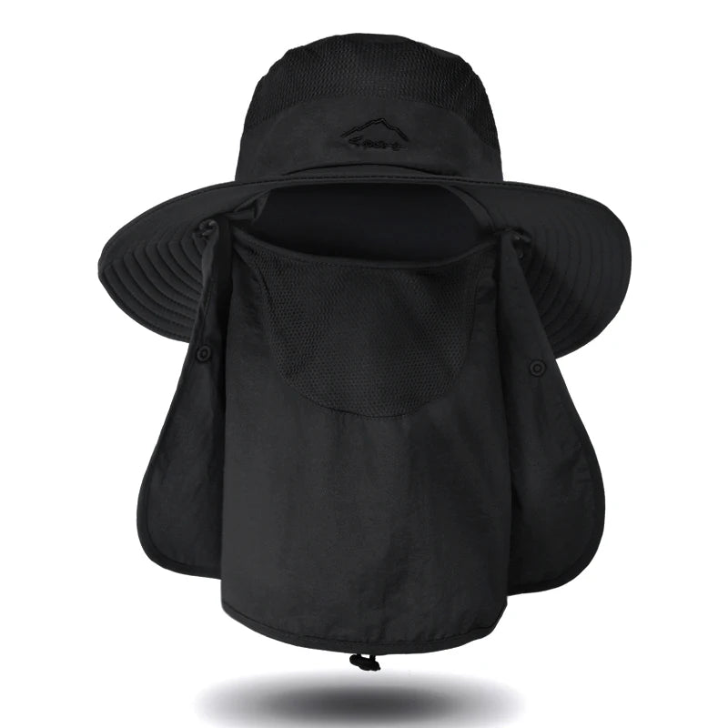 Fisherman's hat, male sun hat, summer outdoor quick drying sun hat, fishing breathable sun hat, female face mask hat