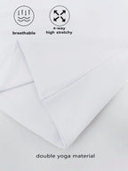 Women's White Solid Round Neck Short Sleeve Fitted T-Shirt for Summer Casual Wear