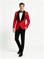 Men Suit 3 Piece Slim Fit Tuxedo for Men Paisley Suit Tux Shawl Lapel One Button Blazer Waistcoat Pant Set for Prom