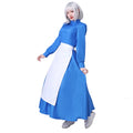 Women Sophie Blue Dress Cosplay Costume with Apron anime blue maid dress