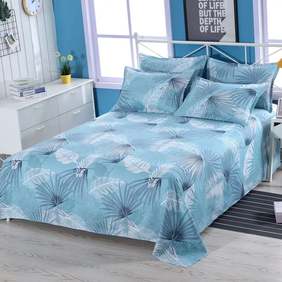 3pcs/Set Home Textile Bed Sheet Set with Pillowcases Cotton Material Lovers Room Bedding Room Flat Sheet
