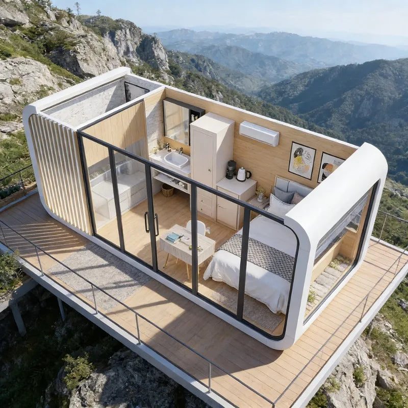 Durable 20ft Detachable Shipping Container House Luxury Prefabricated Living Accommodation Easy Setup Modular Tiny Home Kit