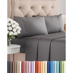 Size 4 Pcs Sheet Set - Comfy Breathable and Cooling Sheets - Hotel Luxury Bed Sheets for Women and Men - Deep Pockets, Easy-Fit