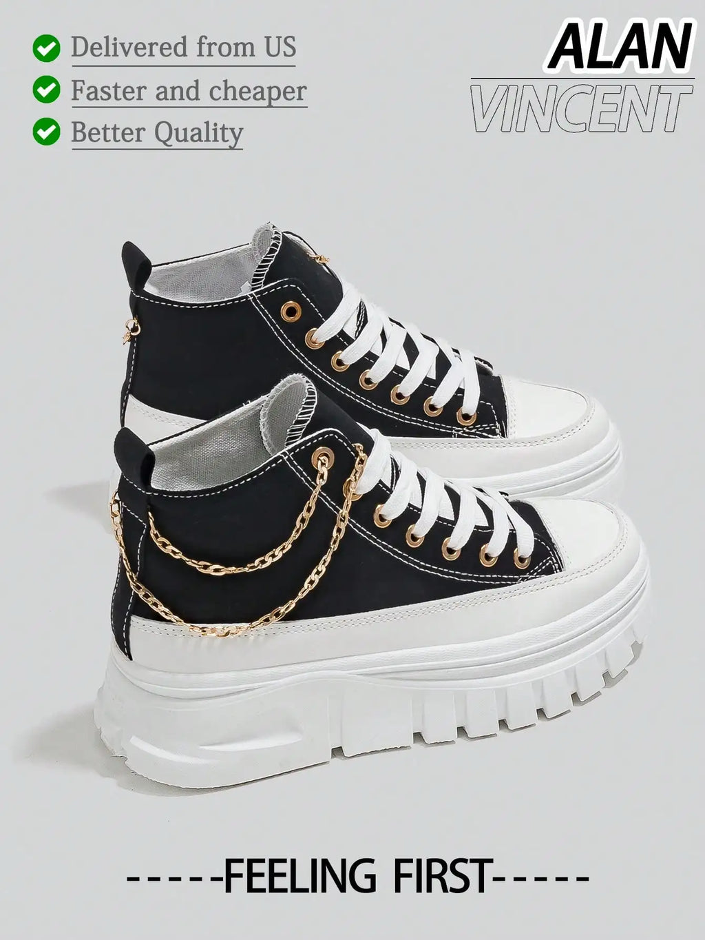 Fast Shipping Women Beige Canvas Shoes Rose Embroidery Gold Chain Decor Height Increasing Platform Shoes