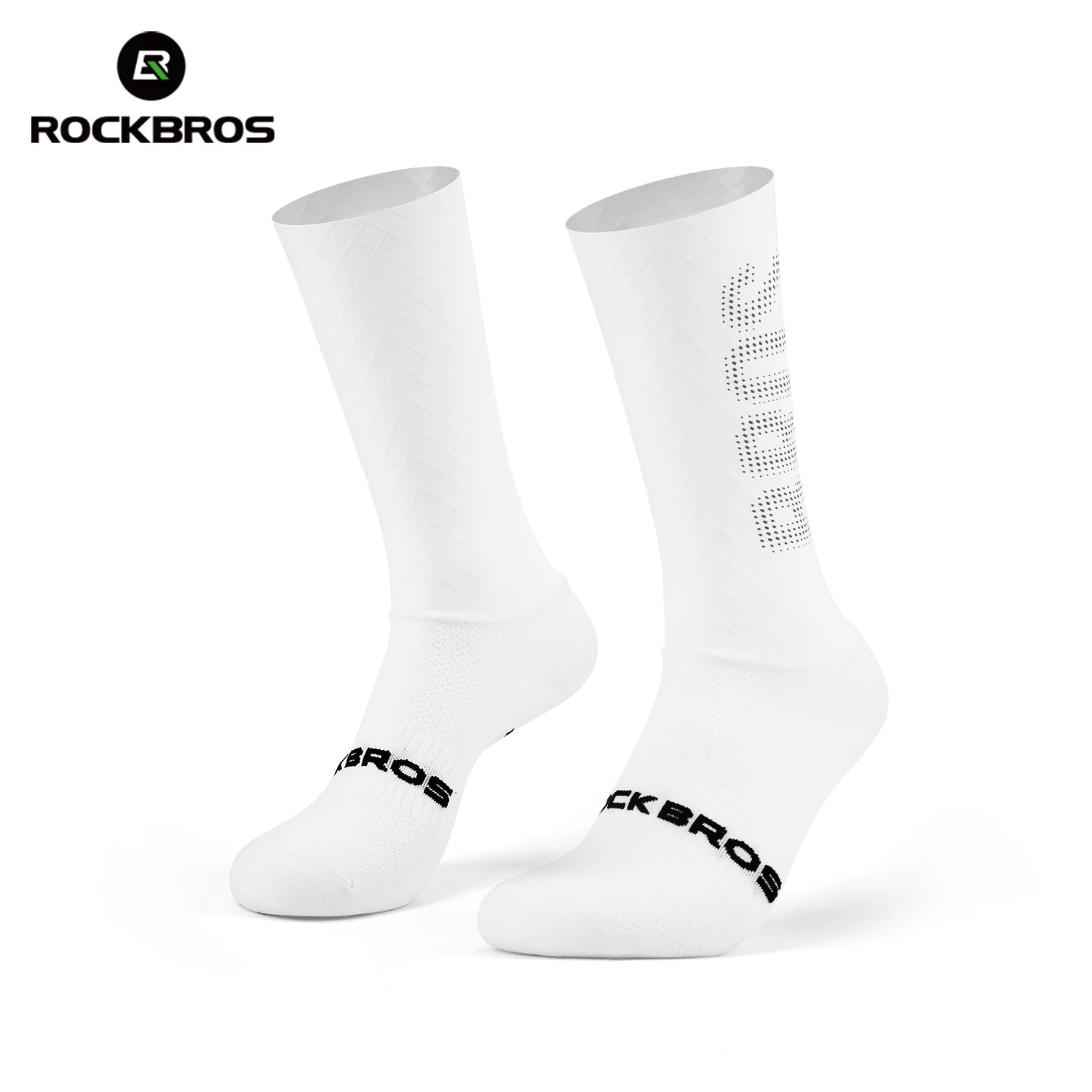 ROCKBROS Cycling Aero Socks Lightweight Elastic Breathable Socks Non-slip Shock Absorption Odorless Anti-bacterial Cycling Socks