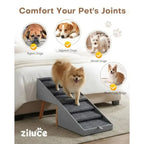 Dog Ramp for Bed Couch: Wooden, Brown, Foldable 2-in-1 Split Ottoman Design with No-Slip Surface for Large/Medium/Small Dogs