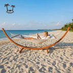 Natural Wooden Hammock Stand Set for Outdoor Yard or Garden (14 ft)