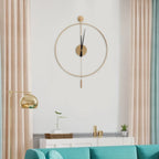 20in Wall Mounted Modern Non-Ticking Silent Metal Wall Clocks Battery Powered Round Classical Large Decorative Wall Clock