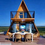 Customized A-Frame Wooden Cottage Custom Design Prefabricated Triangle Tiny House Fire-Resistant Spacious Living Outdoor Hotel