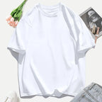 Short Sleeve T-shirt Minimalist Solid Plain Cotton O Neck Oversized Loose Sport Daily Women Summer All Season