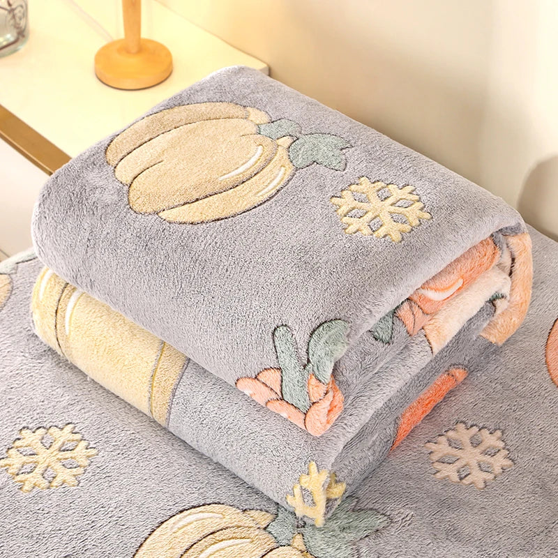 1pc Floral Style Warm Bedspread Fleece Blanket Plaid Travel Shawl Sofa Nap Blankets Home Bedsheet Manta