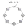 ATTAGEMS Full D VVS1 Moissanite Bracelets S925 Silver Yellow Gold Plated Bracelet for Women Lucky Jewelry Shipping From the USA
