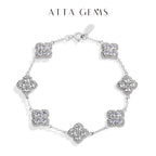 ATTAGEMS Full D VVS1 Moissanite Bracelets S925 Silver Yellow Gold Plated Bracelet for Women Lucky Jewelry Shipping From the USA