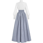 Victorian Dress for Women Edwardian Renaissance Costume Medieval Vintage 1800s Blouse Dresses 2 Piece
