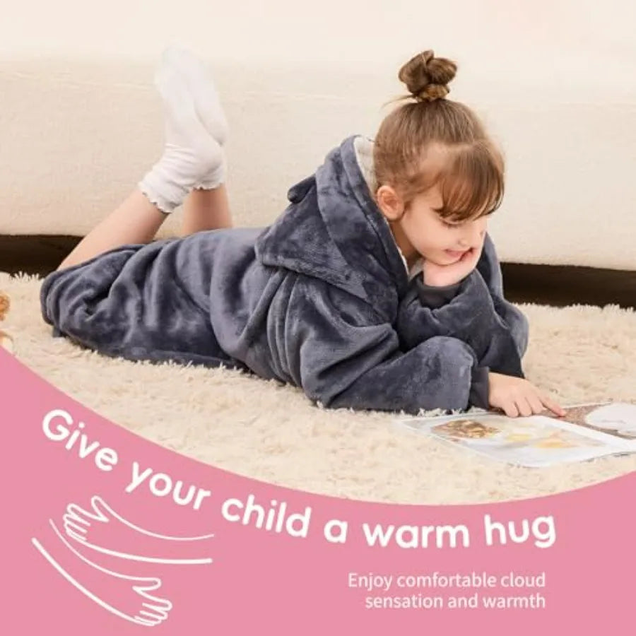 Wearable Blanket Hoodie,Oversized Blanket Sweatshirt with Sherpa Teen Girl Gifts for,Youth, Boys, Girls, 8-15 Year Old Girl Boy