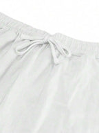 Men White Linen Loose Casual Long Pants For Spring Summer Autumn